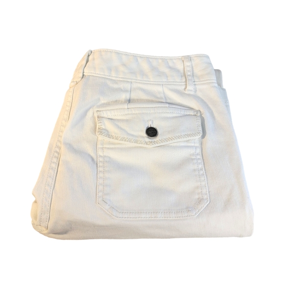 Eddie Bauer White Spring Summer Wide Flair Leg Heavy Denim Feel Jeans 8 - Picture 12 of 15